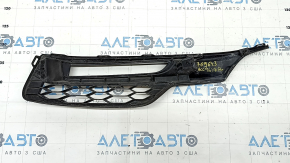 Front bumper side grille left Honda Accord 16-17 under PTF hybrid, with overlay black gloss, crack, bumps