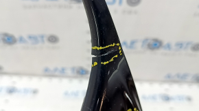 Front bumper side grille left Honda Accord 16-17 under PTF hybrid, with overlay black gloss, crack, bumps