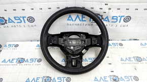 Bare steering wheel Dodge Grand Caravan 11-16 black, rubber, no buttons, with pads, worn, for dry cleaning