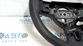 Bare steering wheel Dodge Grand Caravan 11-16 black, rubber, no buttons, with pads, worn, for dry cleaning