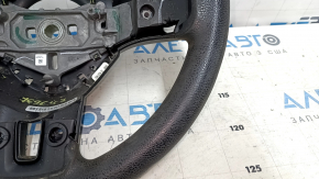 Bare steering wheel Dodge Grand Caravan 11-16 black, rubber, no buttons, with pads, worn, for dry cleaning