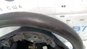 Bare steering wheel Dodge Grand Caravan 11-16 black, rubber, no buttons, with pads, worn, for dry cleaning
