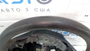 Bare steering wheel Dodge Grand Caravan 11-16 black, rubber, no buttons, with pads, worn, for dry cleaning