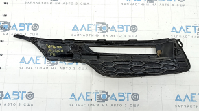 Front bumper side grille right Honda Accord 16-17 under PTF hybrid, with overlay black gloss, scratches