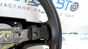 Bare steering wheel Dodge Grand Caravan 11-16 black, rubber, no buttons, with pads, worn, scratches, needs cleaning