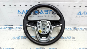 Bare steering wheel Buick Encore 13-16 black leather, no buttons, scratches. worn, bumps, dry cleaning