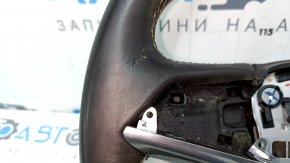 Bare steering wheel Buick Encore 13-16 black leather, no buttons, scratches. worn, bumps, dry cleaning