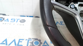 Bare steering wheel Buick Encore 13-16 black leather, no buttons, scratches. worn, bumps, dry cleaning