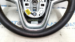 Bare steering wheel Buick Encore 13-16 black leather, no buttons, scratches. worn, bumps, dry cleaning