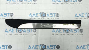Door sill trim front left outer Honda Accord 13-17 black with chrome, scratches