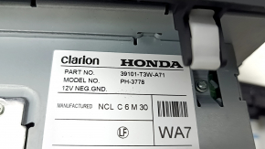 Monitor, display, navigation lower Honda Accord 13-17 touch screen touring, with overlay black with gray, crack, scratches
