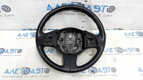 Naked steering wheel Fiat 500 12-16 leather, black, with rear pad, scratches, needs cleaning