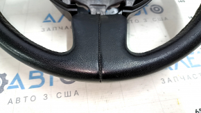 Naked steering wheel Fiat 500 12-16 leather, black, with rear pad, scratches, needs cleaning