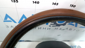 Naked steering wheel Fiat 500L 14-17 leather brown, worn, scratches, for dry cleaning