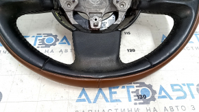 Naked steering wheel Fiat 500L 14-17 leather brown, worn, scratches, for dry cleaning