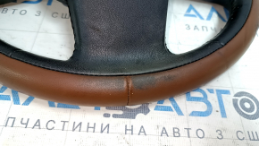 Naked steering wheel Fiat 500L 14-17 leather brown, worn, scratches, for dry cleaning