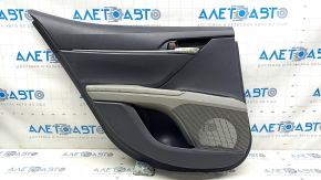 Door trim card rear left Toyota Camry v70 18-23 dark gray with gray insert plastic, gray armrest, rubber, dry-cleanable, scuffs