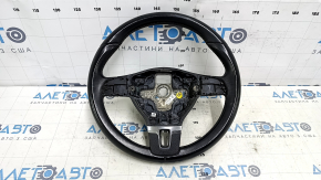 Naked steering wheel VW Tiguan 11-18 rest leather black, no buttons, scratches