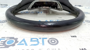 Naked steering wheel VW Golf 15-19 leather black, no buttons, worn, bumps, scratches