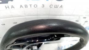 Naked steering wheel VW Golf 15-19 leather black, no buttons, worn, bumps, scratches