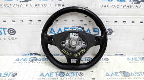 Naked steering wheel VW Golf 15-19 leather black, no buttons, worn, bumps, scratches