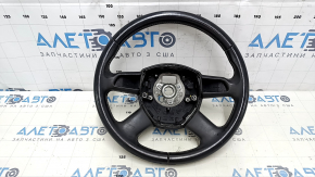 Bare steering wheel Audi Q5 8R 09-13 leather, gray, no buttons, 4 spokes, scratches, cracks, bumps