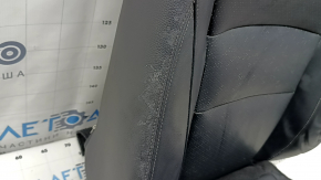 Driver's seat upholstery Honda Accord 13-17 leather black with perforation, heated, contact with water, cracked, for dry cleaning