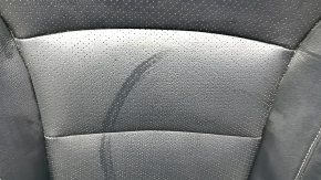 Driver's seat upholstery Honda Accord 13-17 leather black with perforation, heated, contact with water, cracked, for dry cleaning