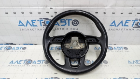 Bare steering wheel Audi Q5 8R 13-17 leather black, no buttons, scratches, scratches, bumps, needs cleaning, cracks