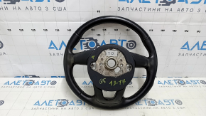 Bare steering wheel Audi Q5 8R 13-17 leather black, no buttons, scratches, scratches, bumps, needs cleaning, cracks