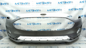Front bumper bare Ford Fusion mk5 19-20 without parking sensors and towing hook, silver, non-standard holes, scratches