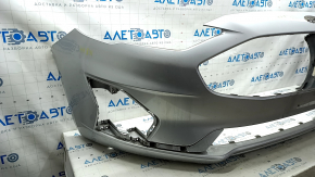 Front bumper bare Ford Fusion mk5 19-20 without parking sensors and towing hook, silver, non-standard holes, scratches