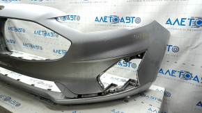 Front bumper bare Ford Fusion mk5 19-20 without parking sensors and towing hook, silver, non-standard holes, scratches