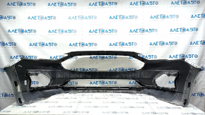 Front bumper bare Ford Fusion mk5 19-20 without parking sensors and towing hook, silver, non-standard holes, scratches