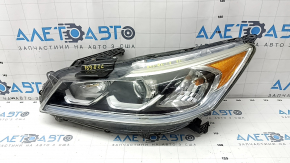 Headlight front left bare Honda Accord 16-17 halogen under DRL, sand, for polishing