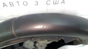 Steering wheel bare Lincoln MKZ 13-20 leather black, with wood trim gloss, scratches, dents, bumps