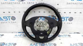 Steering wheel bare Lincoln MKZ 13-20 leather black, with wood trim gloss, scratches, dents, bumps