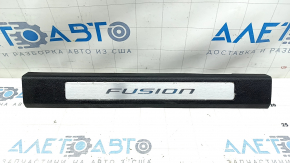 Door sill trim front left Ford Fusion mk5 17-20 black with chrome insert, scratches, chrome swelled
