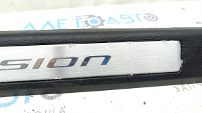 Door sill trim front left Ford Fusion mk5 17-20 black with chrome insert, scratches, chrome swelled
