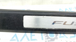 Door sill trim front left Ford Fusion mk5 17-20 black with chrome insert, scratches, chrome swelled