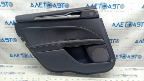 Door trim card rear left Ford Fusion mk5 17-20 titanium, black leather with black leather insert, leather armrest, gray molding, with window lifter trim, dented