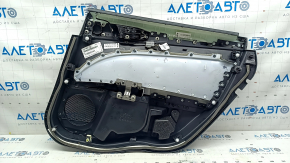 Door trim card rear left Ford Fusion mk5 17-20 titanium, black leather with black leather insert, leather armrest, gray molding, with window lifter trim, dented