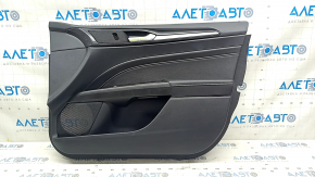 Door trim card front right Ford Fusion mk5 17-20 titanium, black with black insert leather, armrest leather, molding graphite, with window lifter trim, scratches