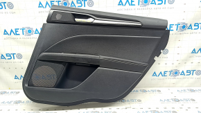 Door trim card rear right Ford Fusion mk5 17-20 titanium, black leather with black leather insert, leather armrest, graphite molding, with window lifter trim, scratches