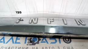 Upper trunk door molding Infiniti JX35 QX60 16-20 rest, chrome, broken fasteners, scratches