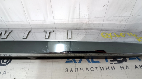 Upper trunk door molding Infiniti JX35 QX60 16-20 rest, chrome, broken fasteners, scratches