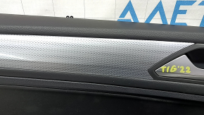 Door trim card front left VW Tiguan 22-24 black, armrest leather black white stitching, insert leather black, gray molding, with tweeter, with handle, worn
