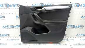 Door trim card front right VW Tiguan 22-24 black, armrest leather black white stitching, insert leather black, gray molding, with tweeter, with handle