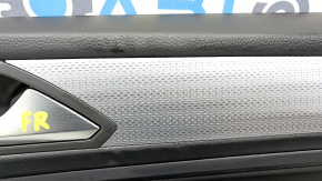 Door trim card front right VW Tiguan 22-24 black, armrest leather black white stitching, insert leather black, gray molding, with tweeter, with handle