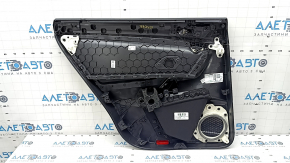 Door trim card rear right VW Tiguan 22-24 black, armrest leather black white stitching, insert leather black, with handle, scratches, dent